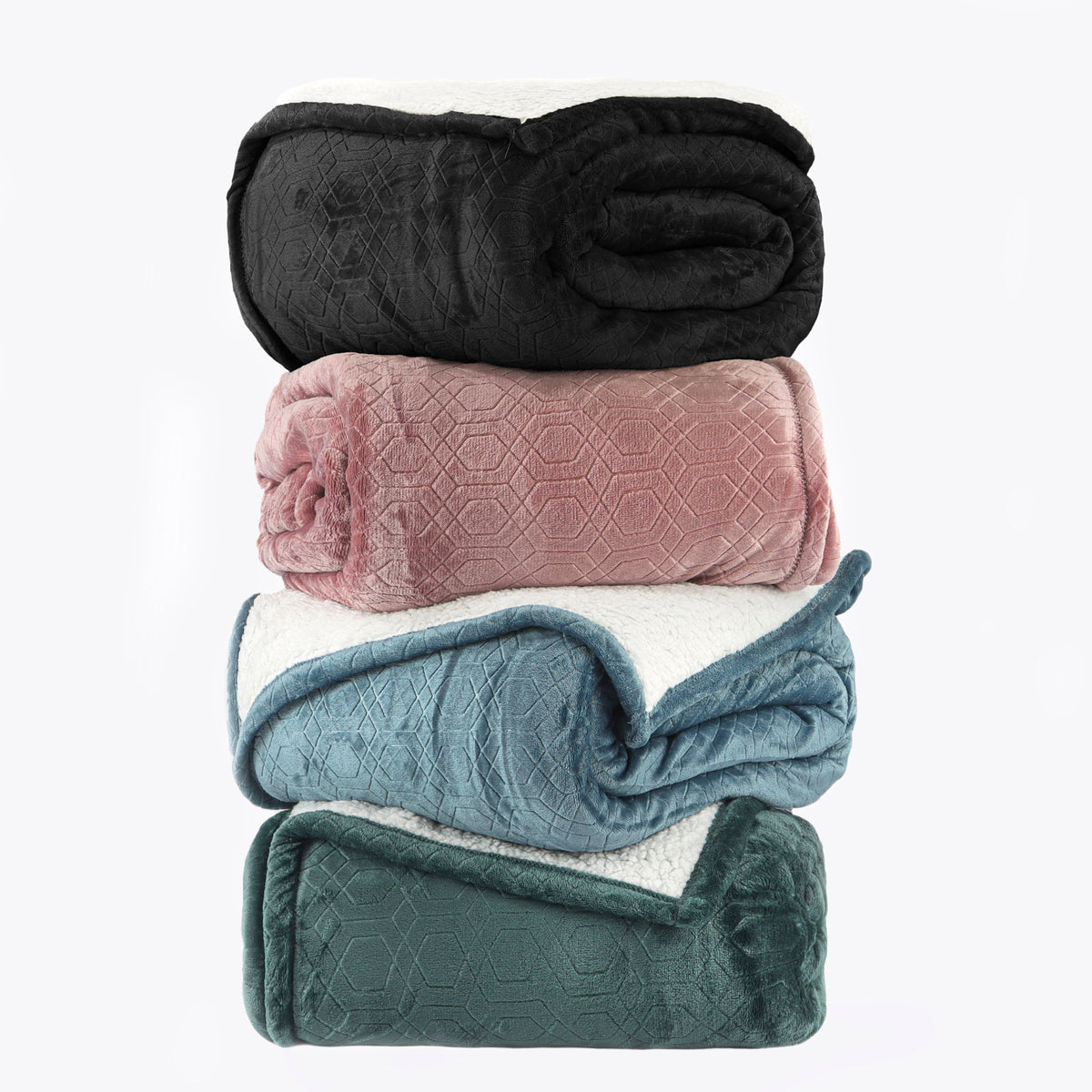 MANTA SHERPA  CASAL DELUXE - PRETO