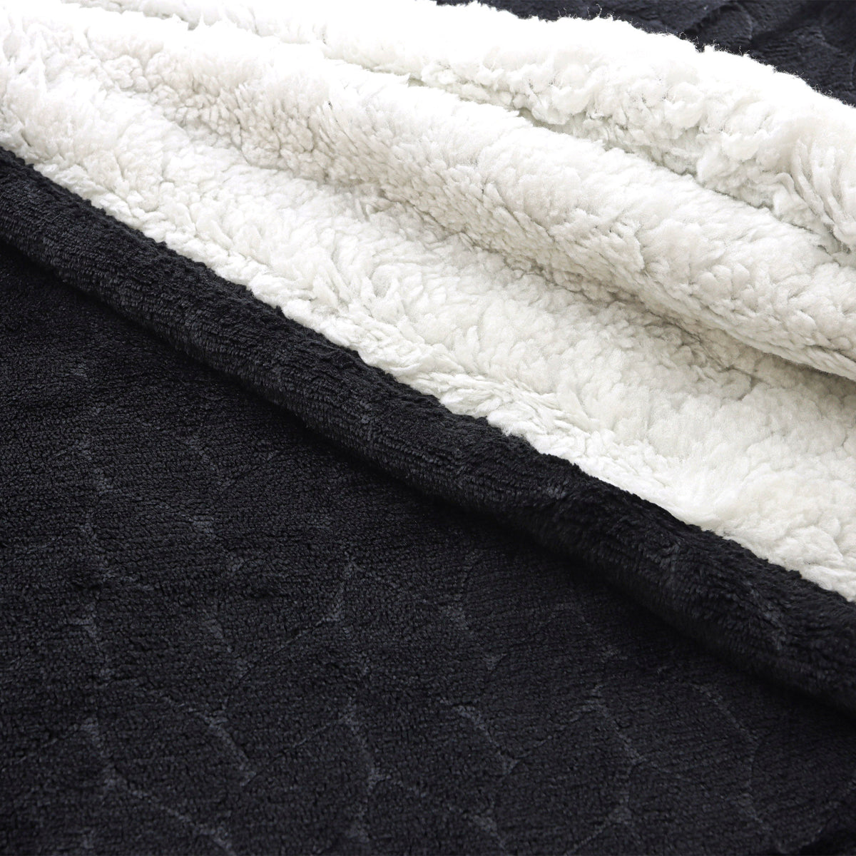 MANTA SHERPA  CASAL DELUXE - PRETO