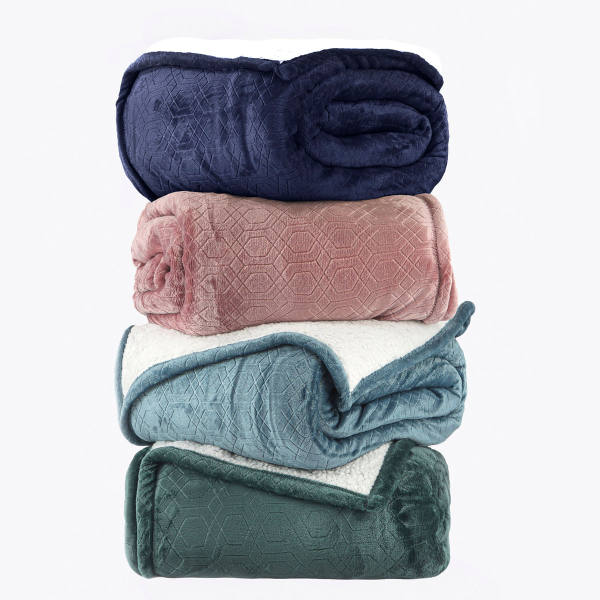 MANTA SHERPA  CASAL DELUXE - AZUL 19-4027