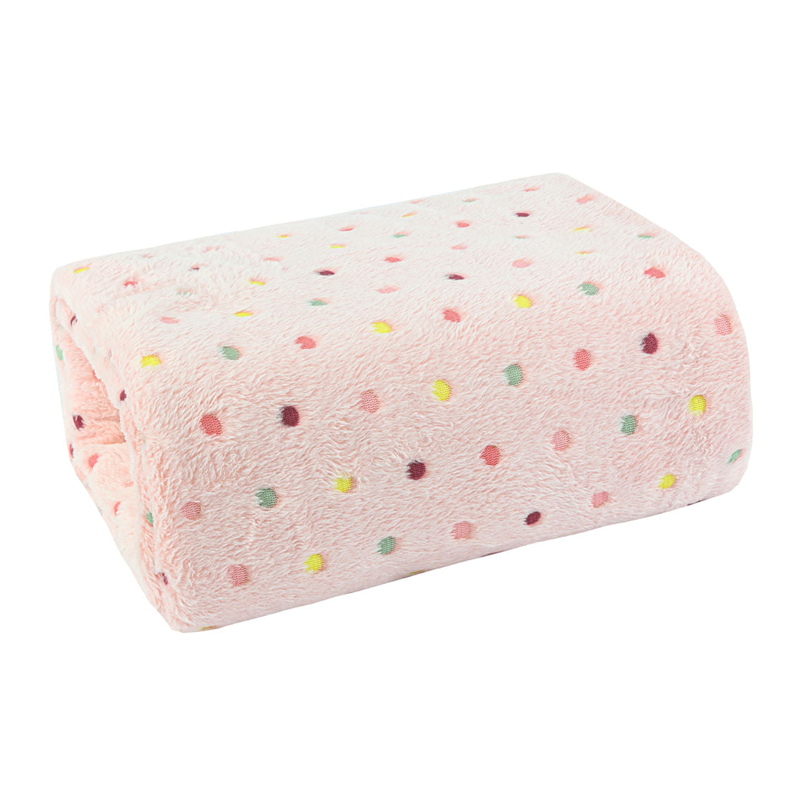 MANTA SOLTEIRO FLANNEL EFEITO  BORDADA - POA ROSA 15-1614