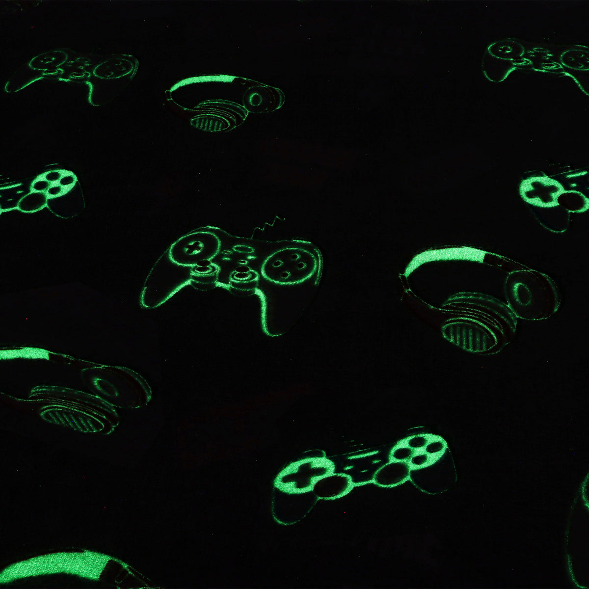 MANTA SOLTEIRO EFEITO BORDADO GLOW - game preto