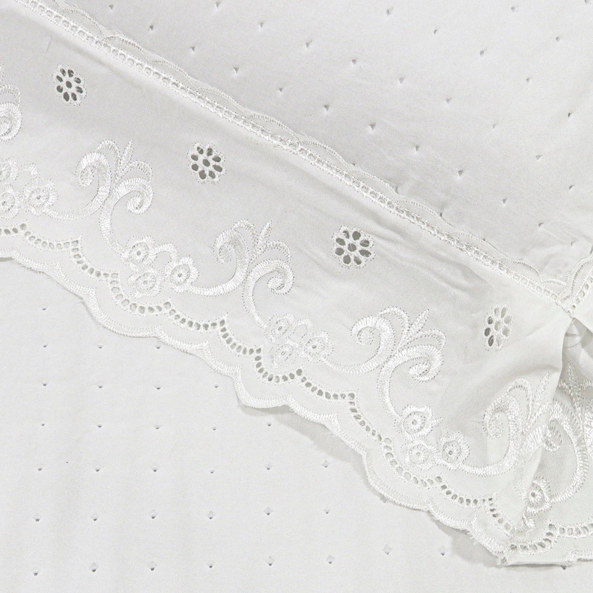 Kit Cama Queen Bordado Inglês - BRANCO