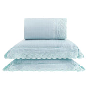Kit Cama Queen Bordado Inglês - AZUL