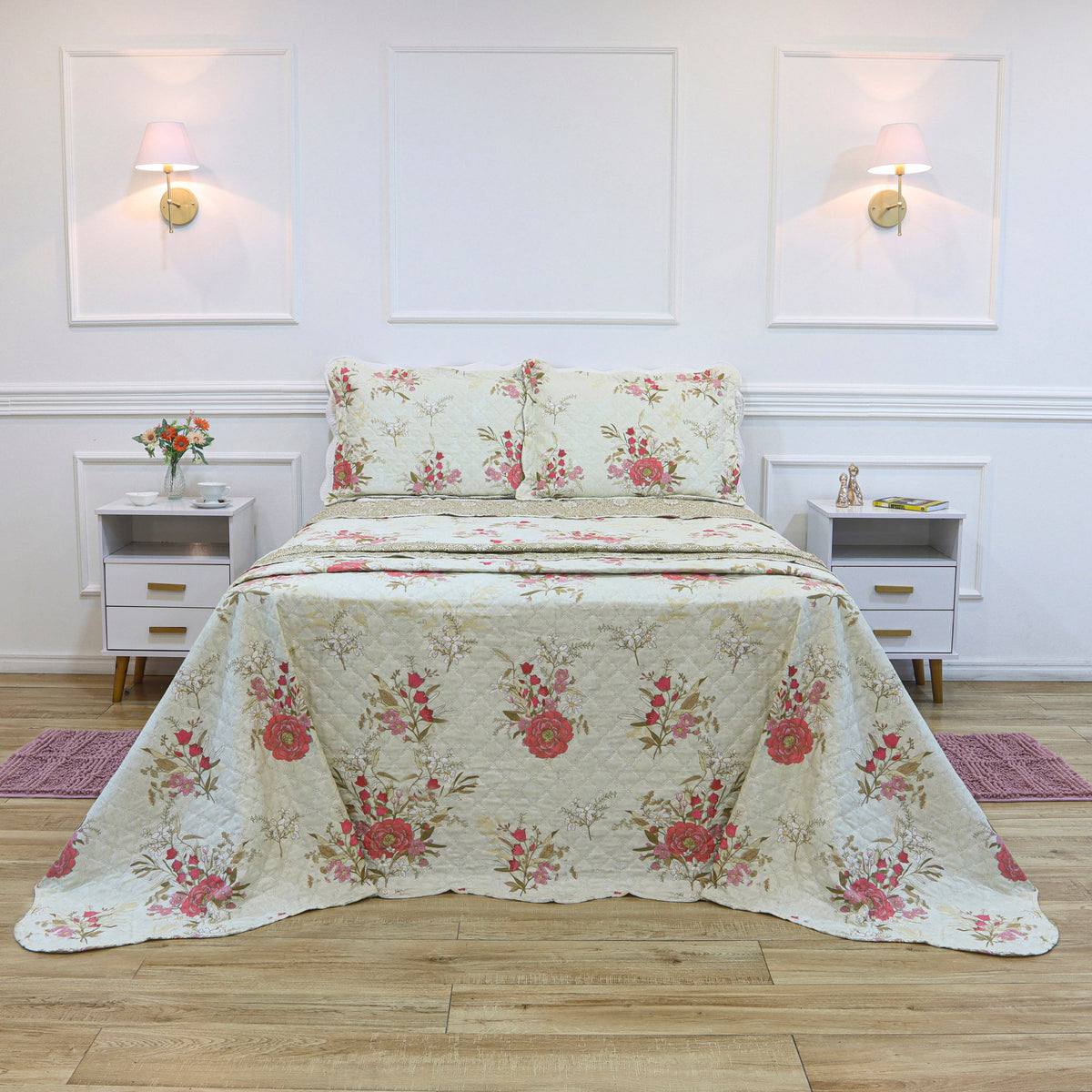 KIT CAMA CASAL ULTRA LISSE BELLE - BEGE EST