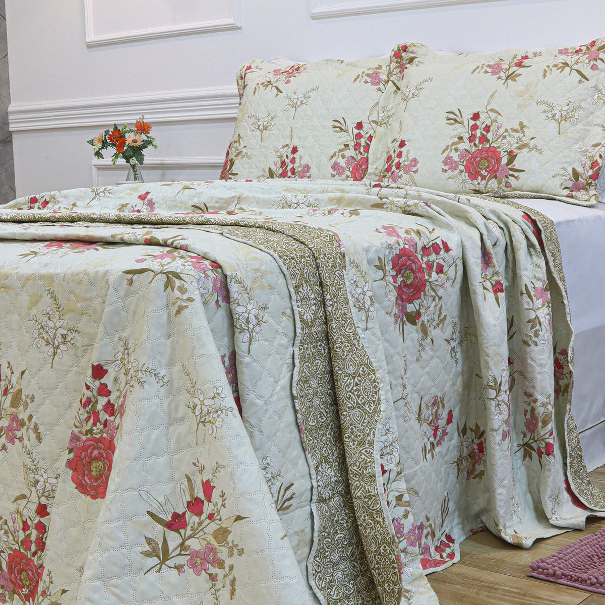 KIT CAMA CASAL ULTRA LISSE BELLE - BEGE EST