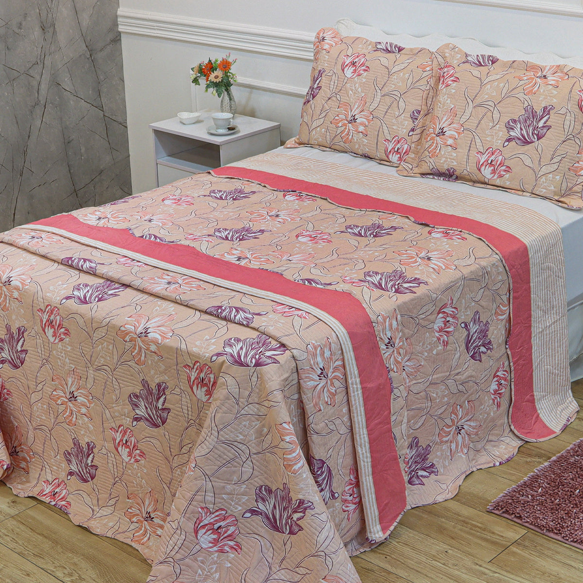 KIT CAMA QUEEN ULTRA LISSE BELLE - ROSA EST