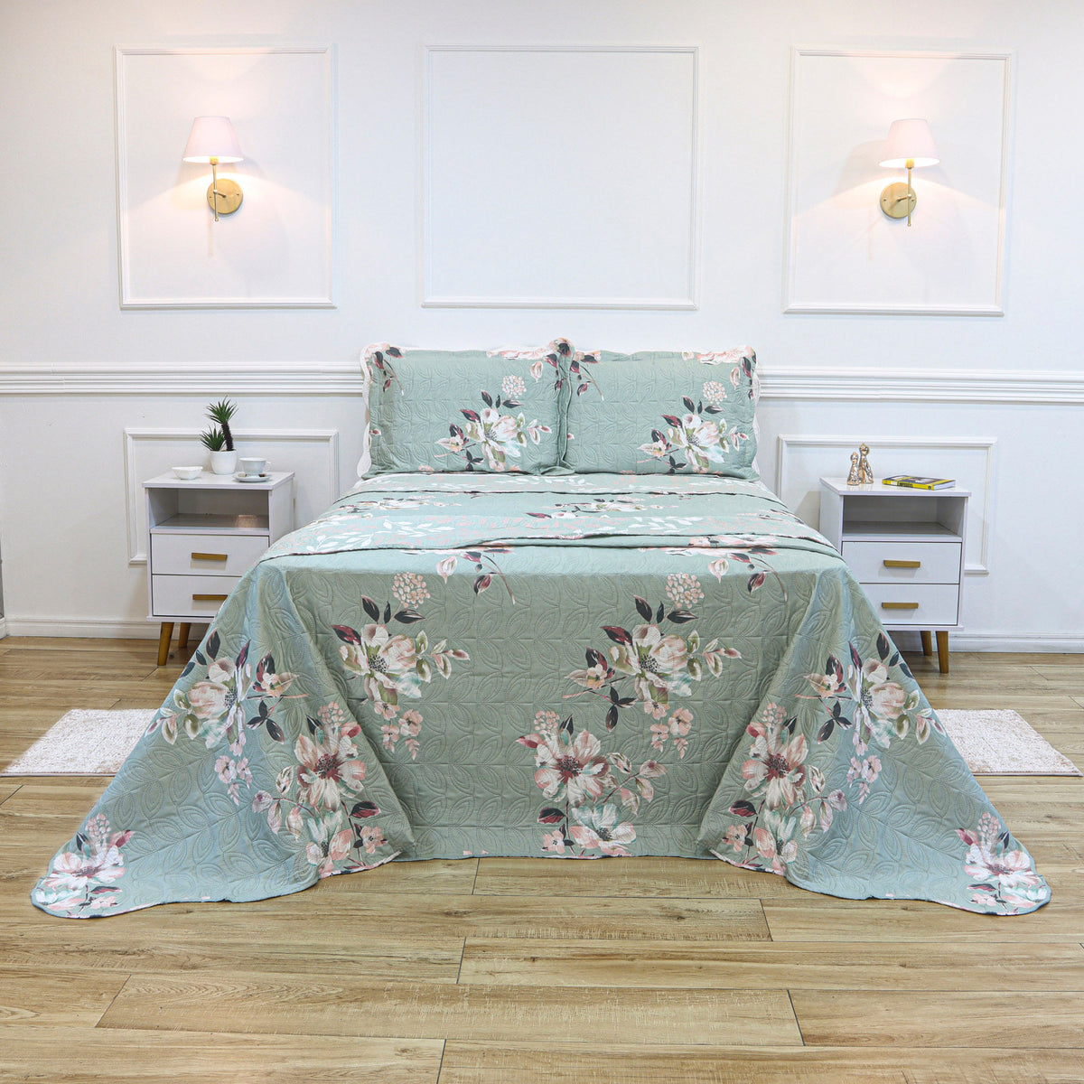 KIT CAMA CASAL ULTRA LISSE BELLE - VERDE EST