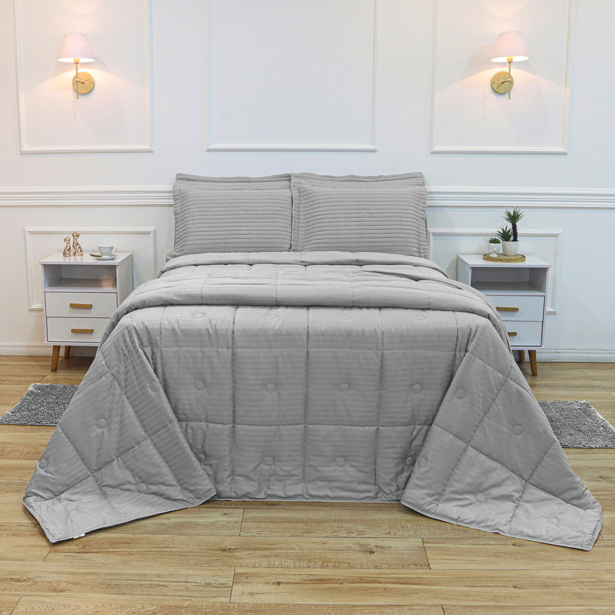 EDREDOM KING HOTEL JACQUARD - CINZA 14-4203
