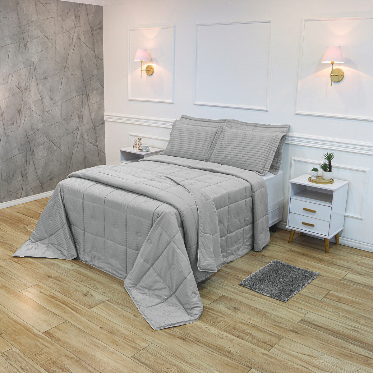 EDREDOM KING HOTEL JACQUARD - CINZA 14-4203