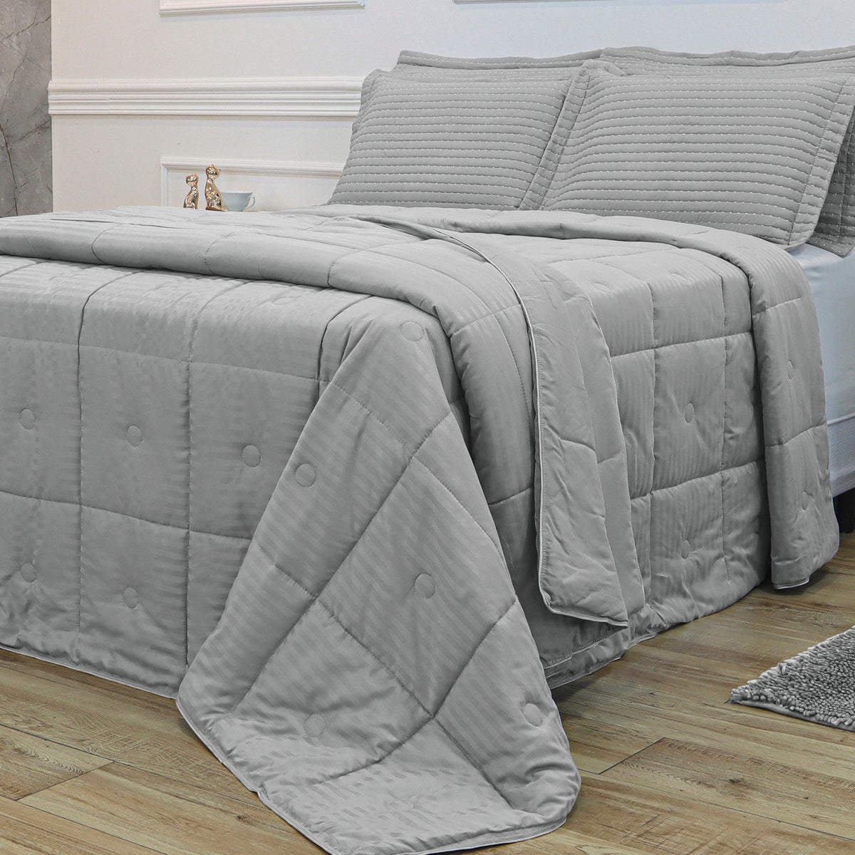 EDREDOM KING HOTEL JACQUARD - CINZA 14-4203
