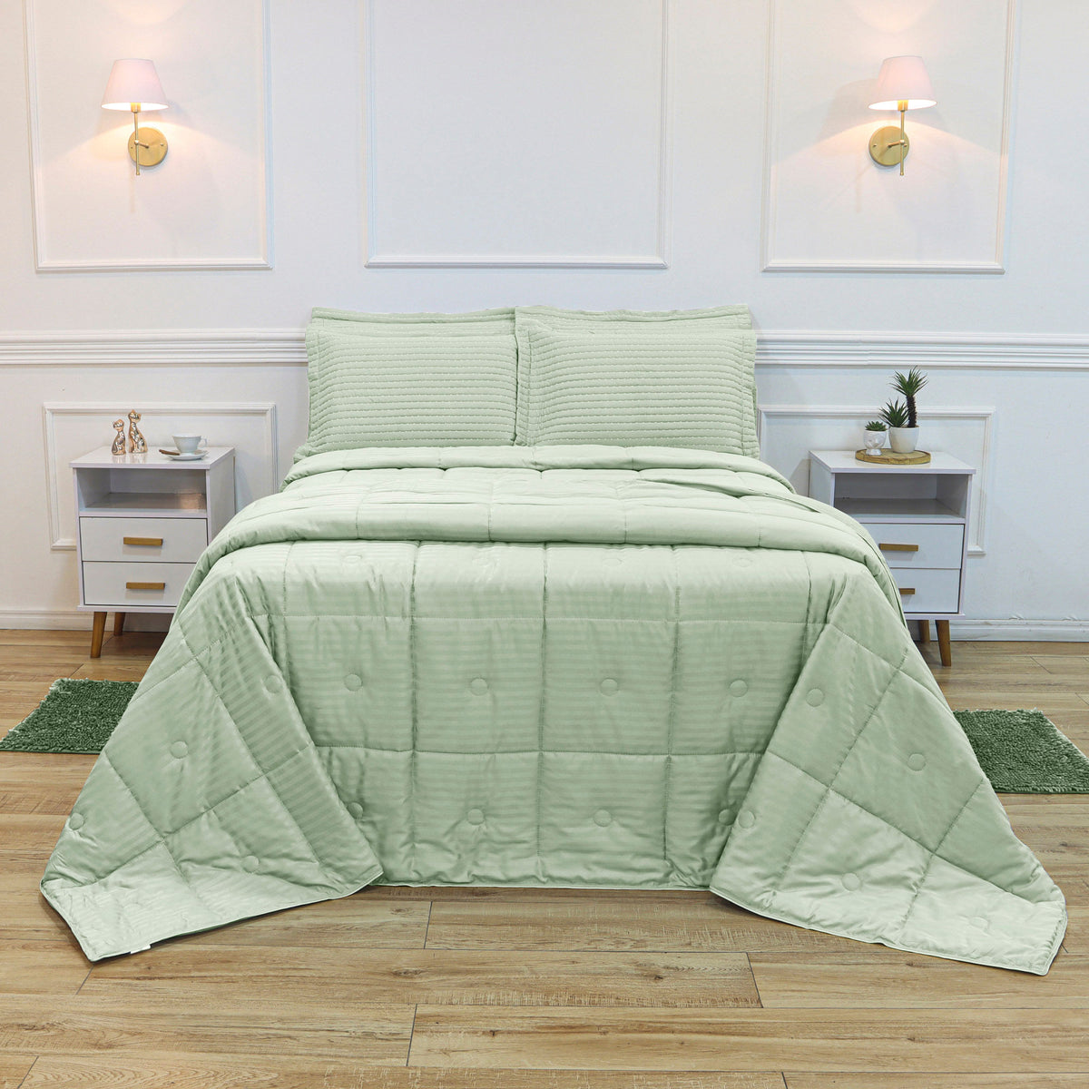 EDREDOM QUEEN HOTEL JACQUARD - Verde 12-4705