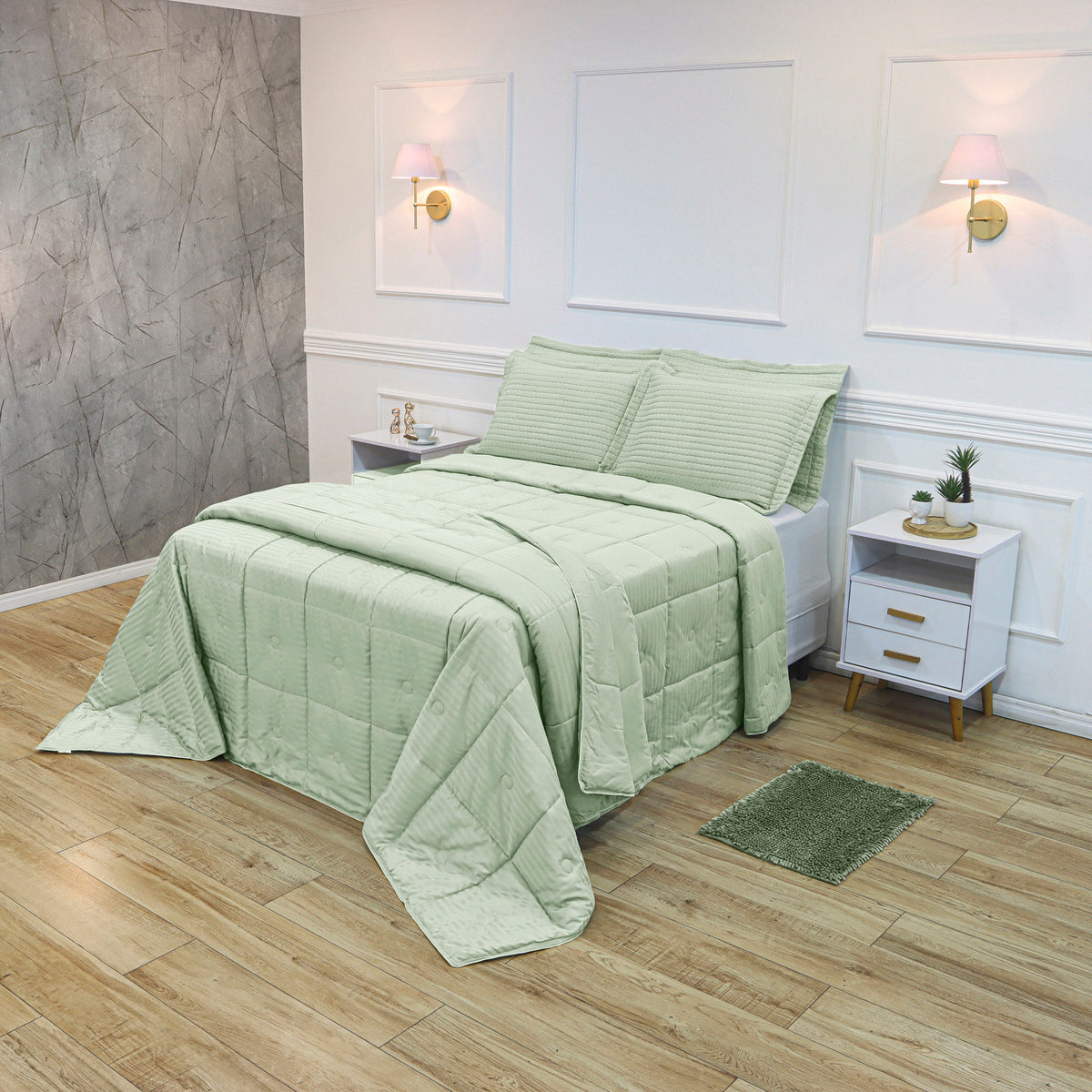 EDREDOM KING HOTEL JACQUARD - Verde 12-4705