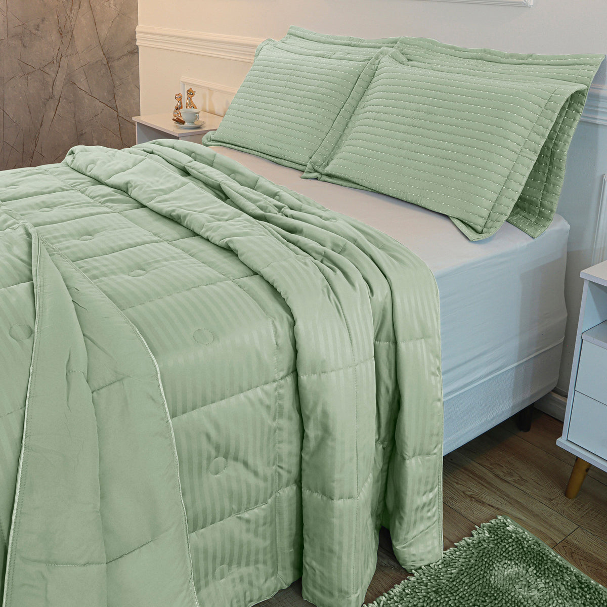 EDREDOM KING HOTEL JACQUARD - Verde 12-4705
