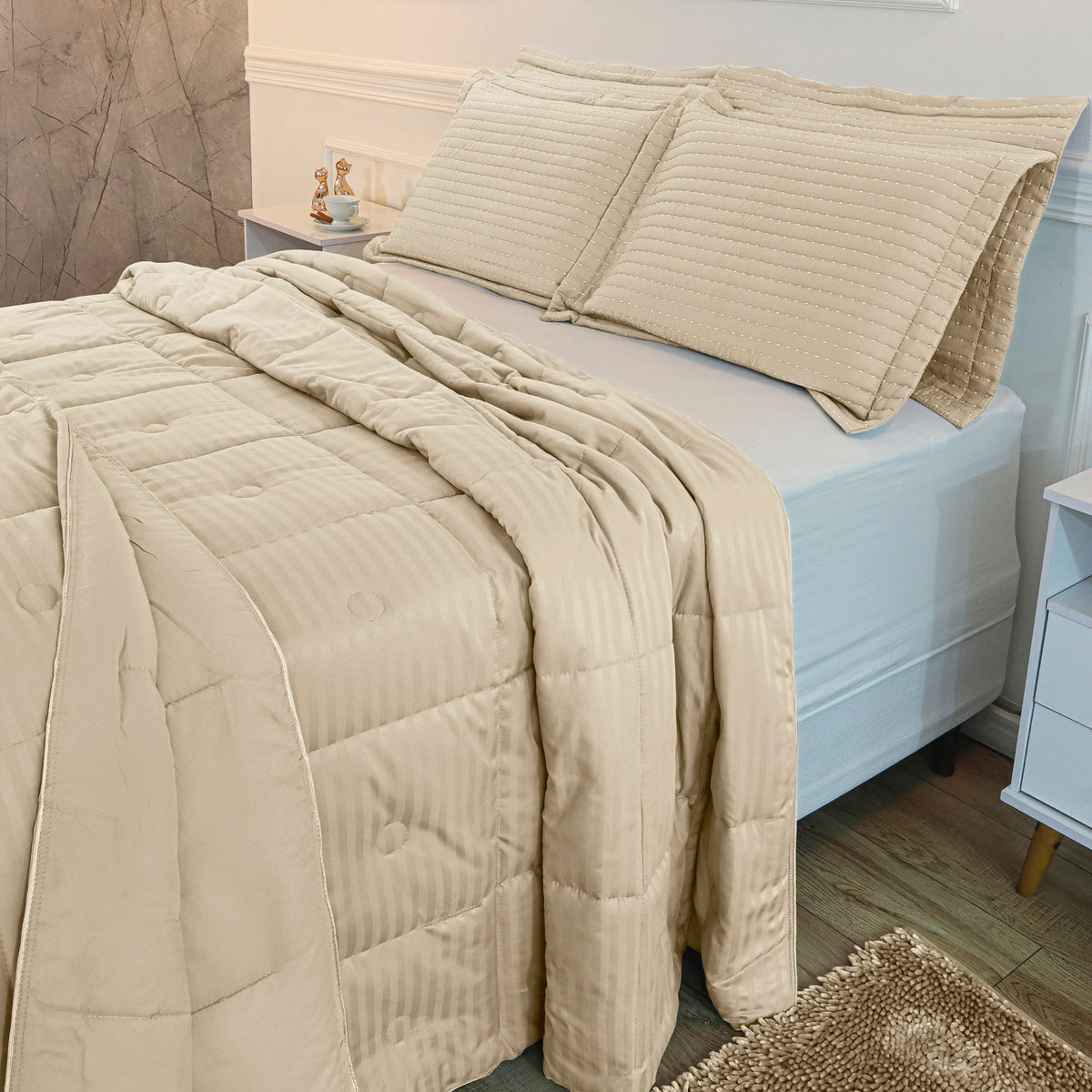 EDREDOM KING HOTEL JACQUARD - Bege 11-0701