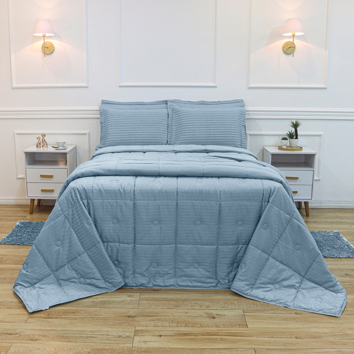 EDREDOM KING HOTEL JACQUARD - Azul 13-4111