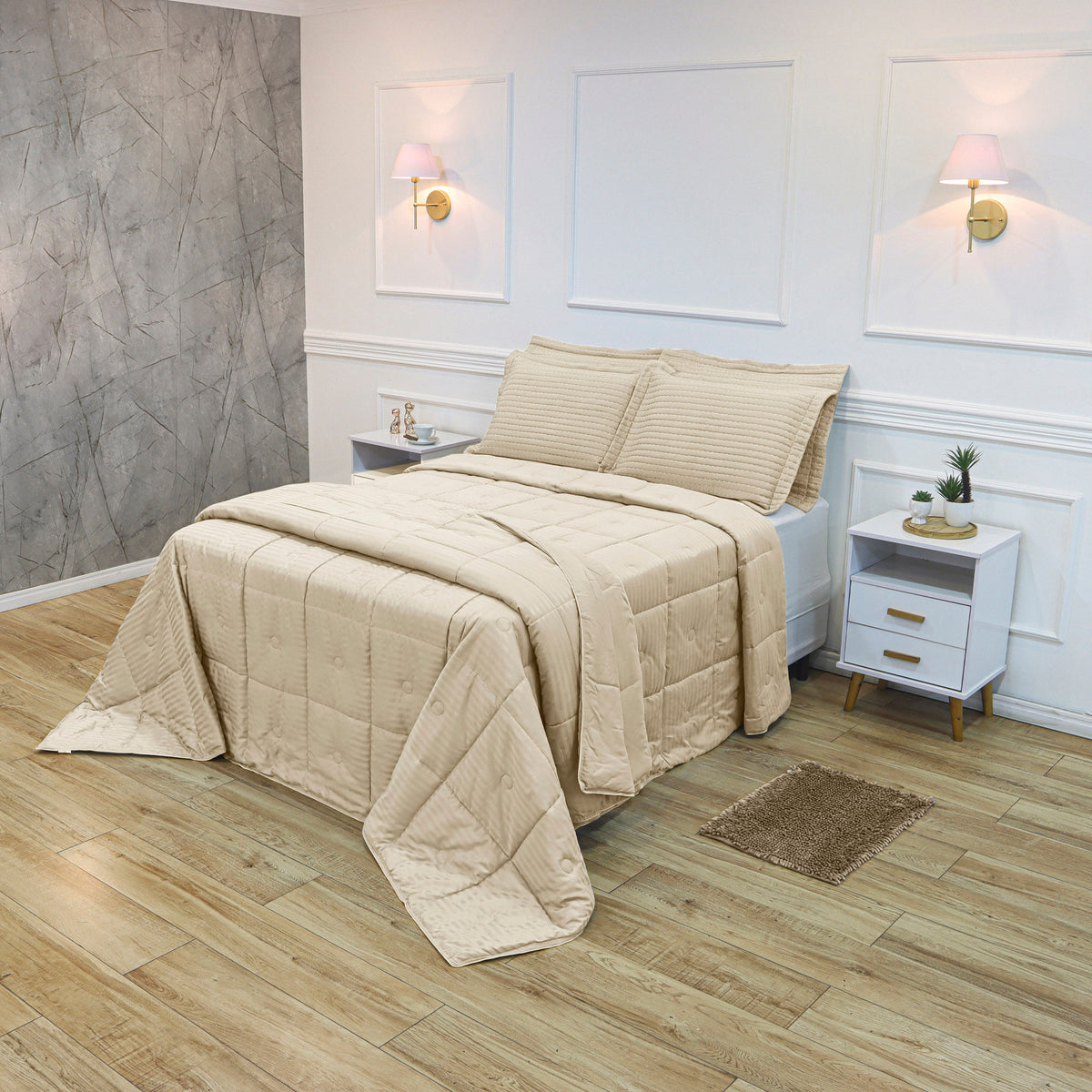 EDREDOM QUEEN HOTEL JACQUARD - Marrom 13-5304