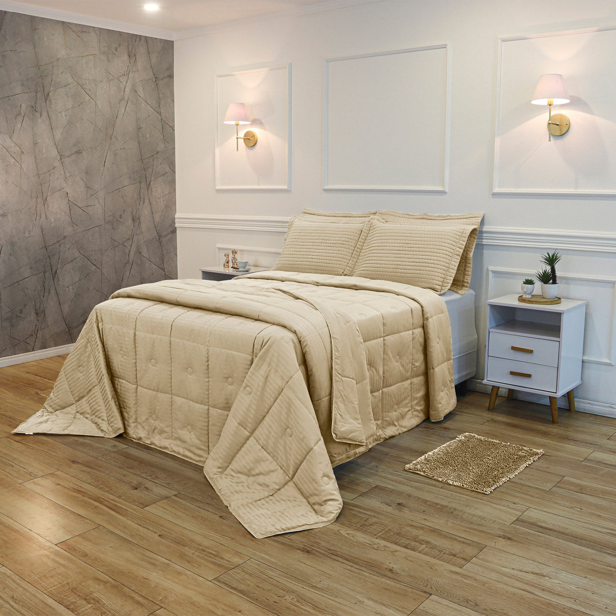 EDREDOM KING HOTEL JACQUARD - Marrom 13-5304