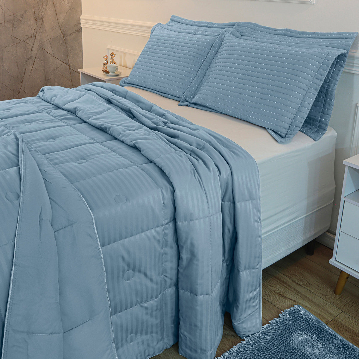 EDREDOM KING HOTEL JACQUARD - Azul 13-4111