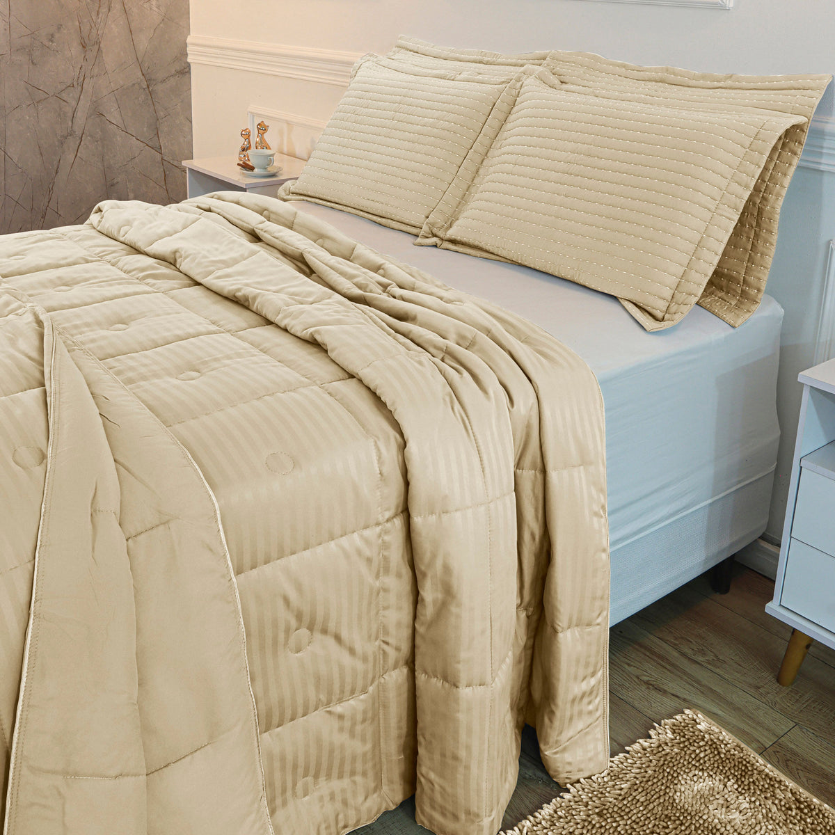 EDREDOM QUEEN HOTEL JACQUARD - Marrom 13-5304