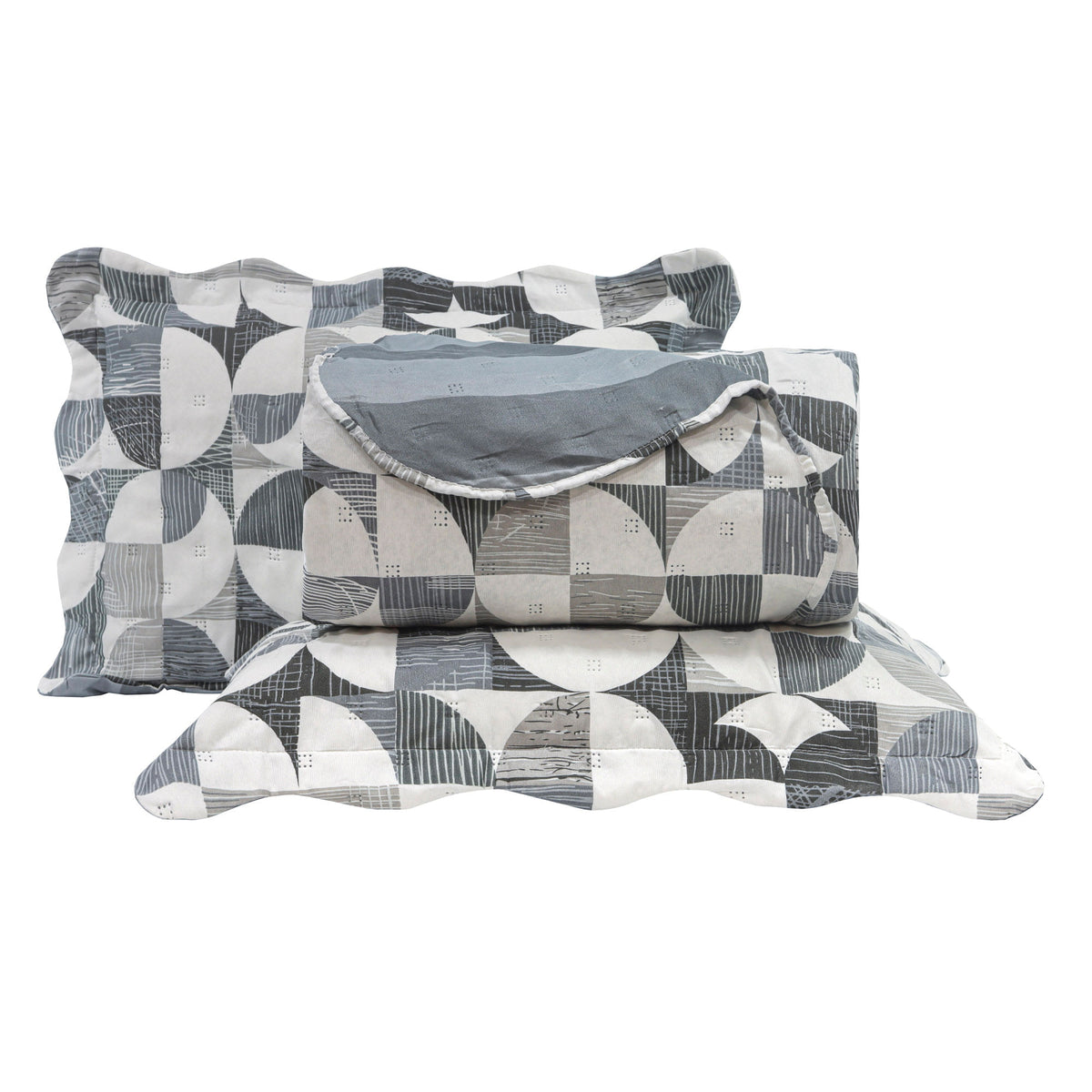 KIT CAMA KING ULTRA LISSE BELLE - CINZA GEO