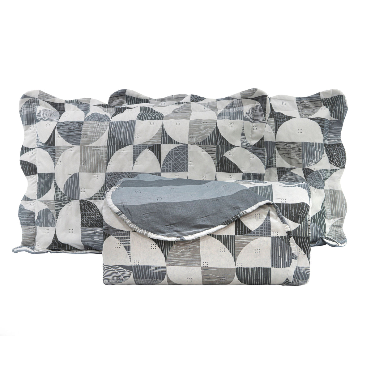 KIT CAMA KING ULTRA LISSE BELLE - CINZA GEO