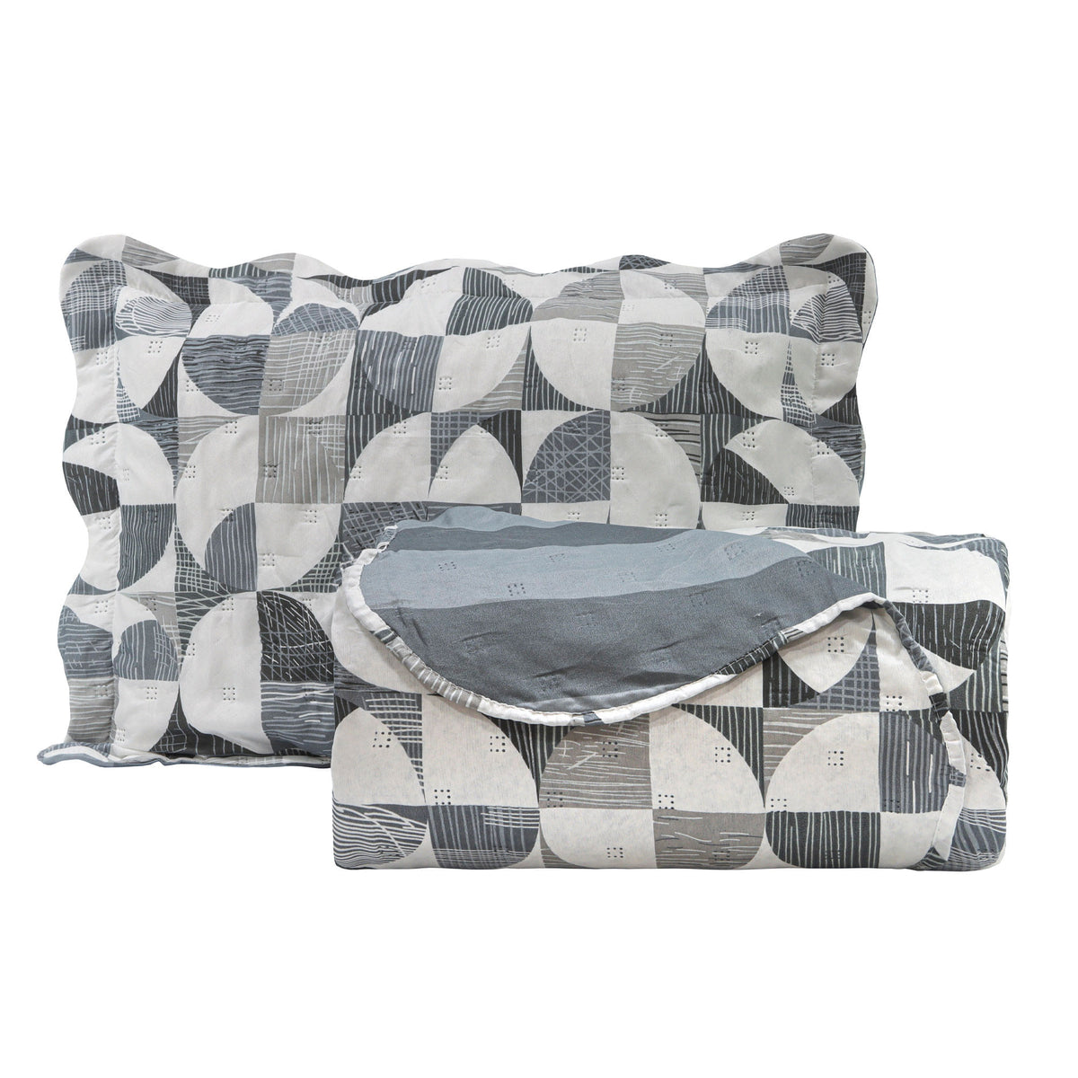 KIT CAMA SOLTEIRO ULTRA LISSE BELLE - CINZA GEO