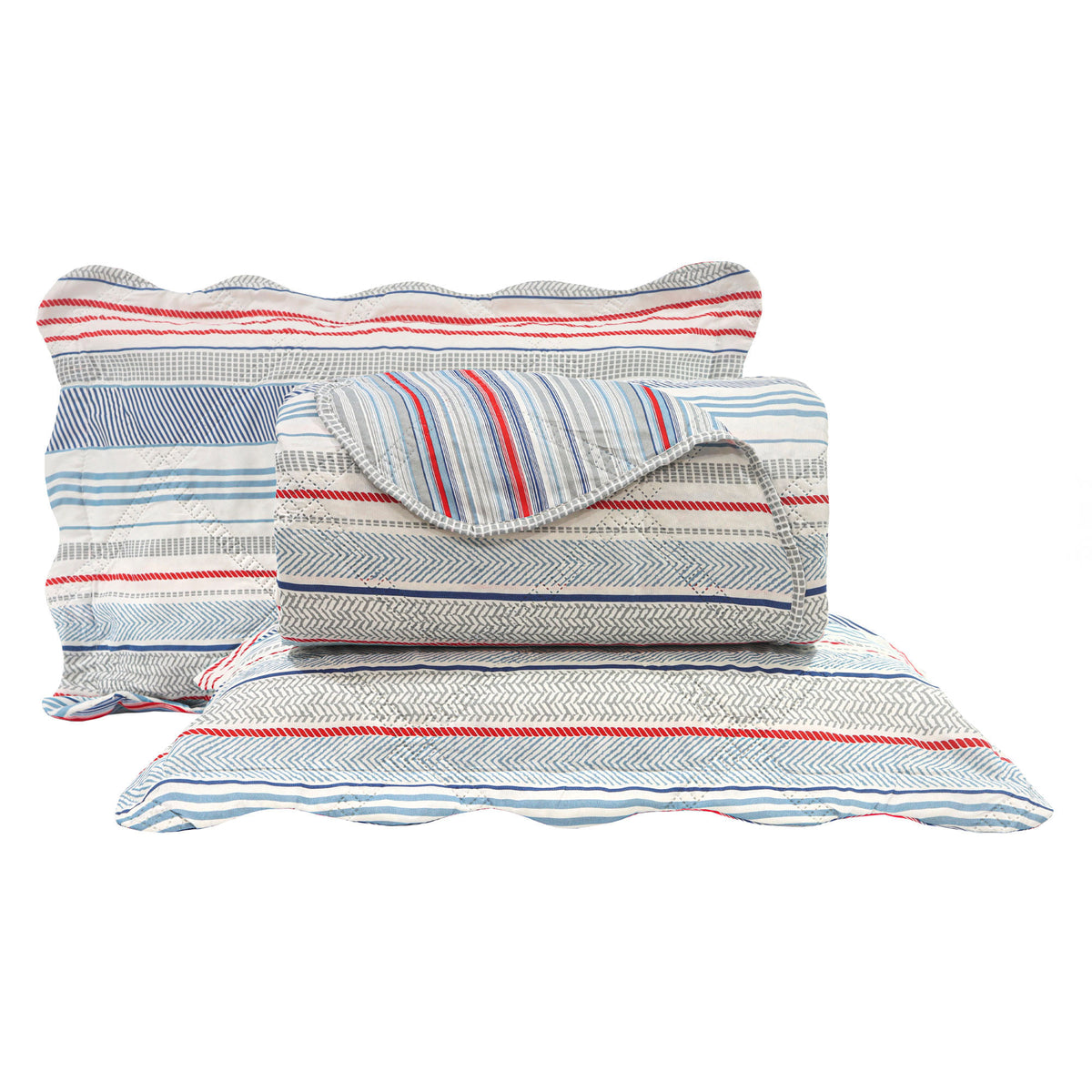 KIT CAMA CASAL ULTRA LISSE BELLE - AZUL GEO
