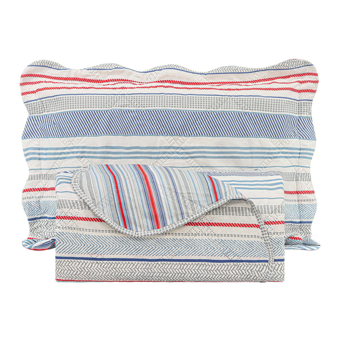 KIT CAMA SOLTEIRO ULTRA LISSE BELLE - AZUL GEO