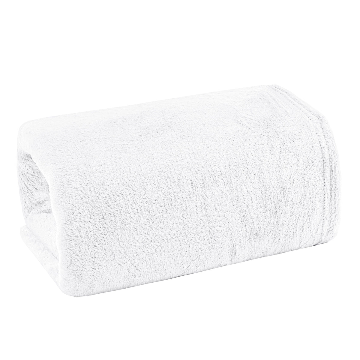 MANTA SOLTEIRO FLANNEL  LISO - BRANCO