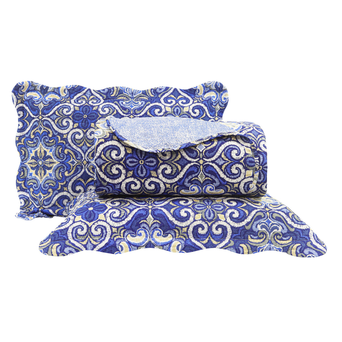 KIT CAMA QUEEN ULTRA LISSE BELLE - AZUL EST