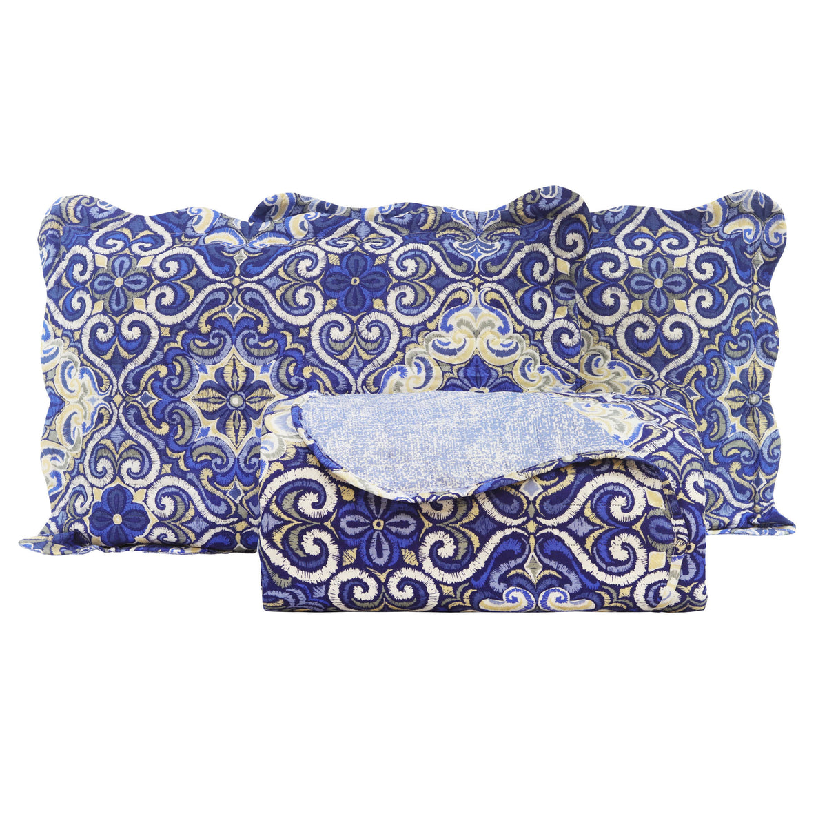 KIT CAMA CASAL ULTRA LISSE BELLE - AZUL EST