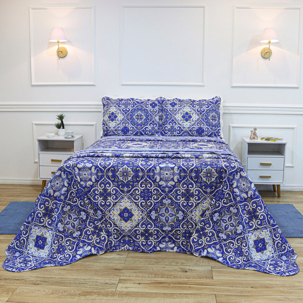 KIT CAMA CASAL ULTRA LISSE BELLE - AZUL EST