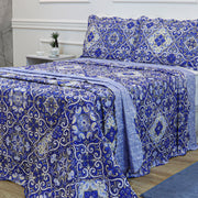 KIT CAMA QUEEN ULTRA LISSE BELLE - AZUL EST