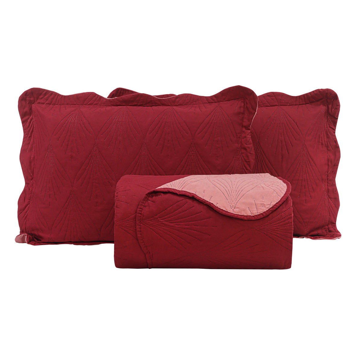 KIT CAMA QUEEN ULTRA LISSE BELLE - ROSE LISO 19-1655/16-1617