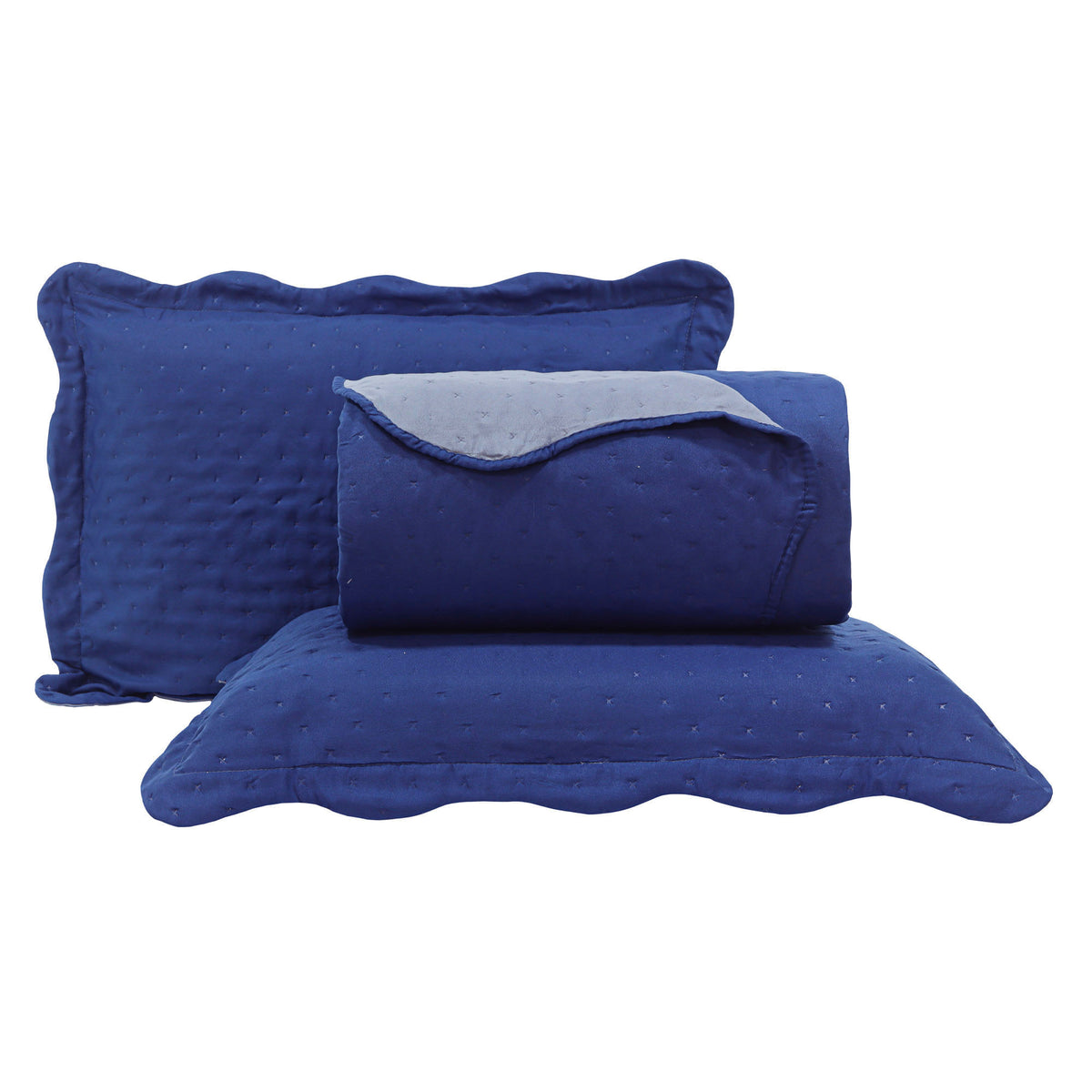 KIT CAMA KING ULTRA LISSE BELLE - AZUL LISO 19-4035/16-4010