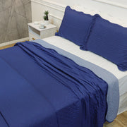 KIT CAMA KING ULTRA LISSE BELLE - AZUL LISO 19-4035/16-4010