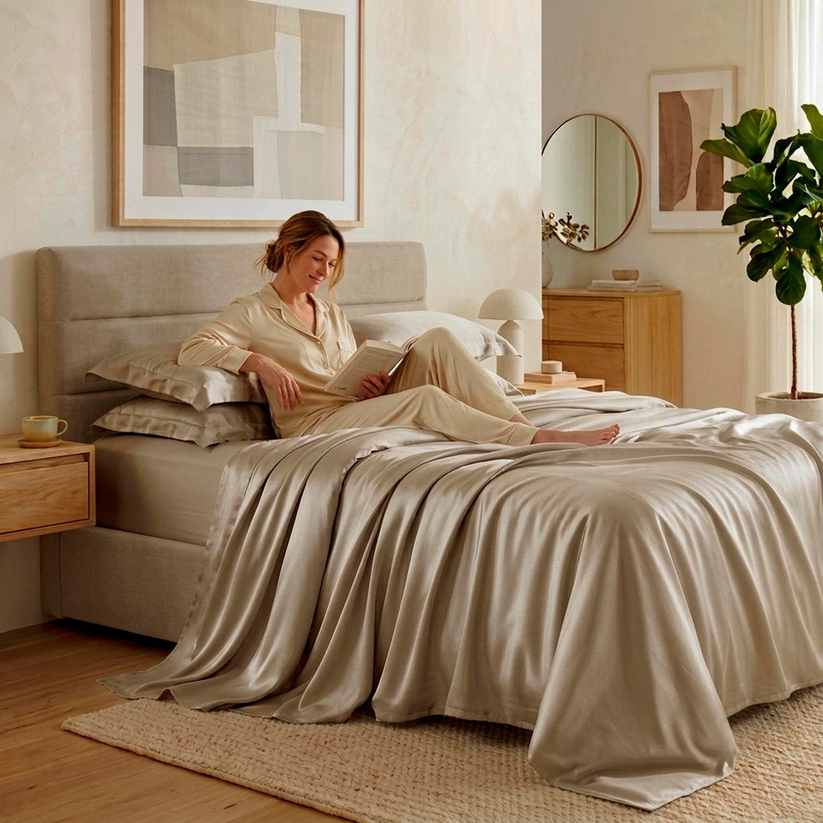 JOGO DE CAMA QUEEN CETIM SUPREME - BEGE 13-0400