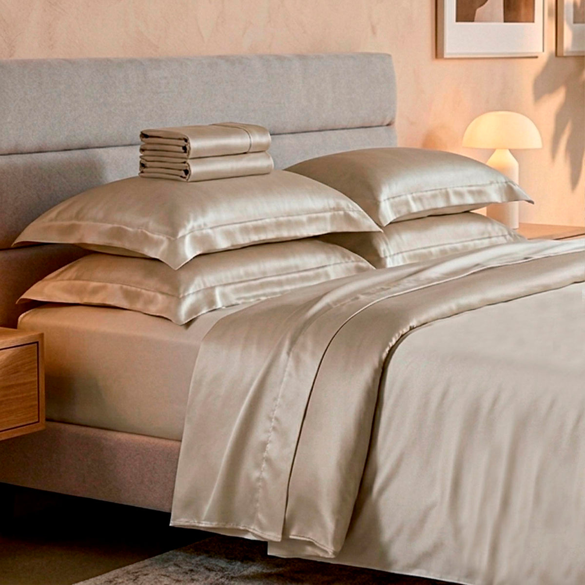 JOGO DE CAMA QUEEN CETIM SUPREME - BEGE 13-0400