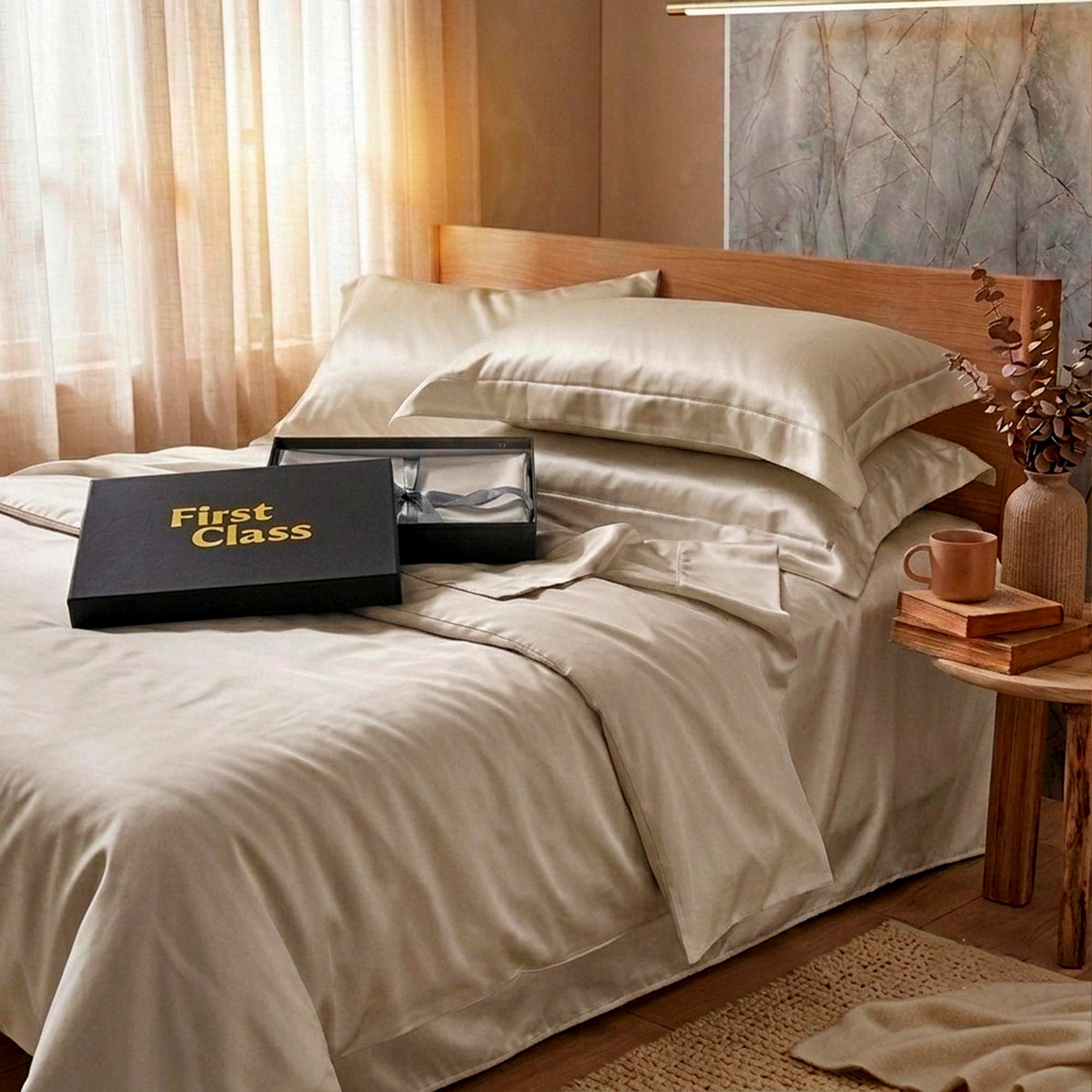 JOGO DE CAMA QUEEN CETIM SUPREME - BEGE 13-0400