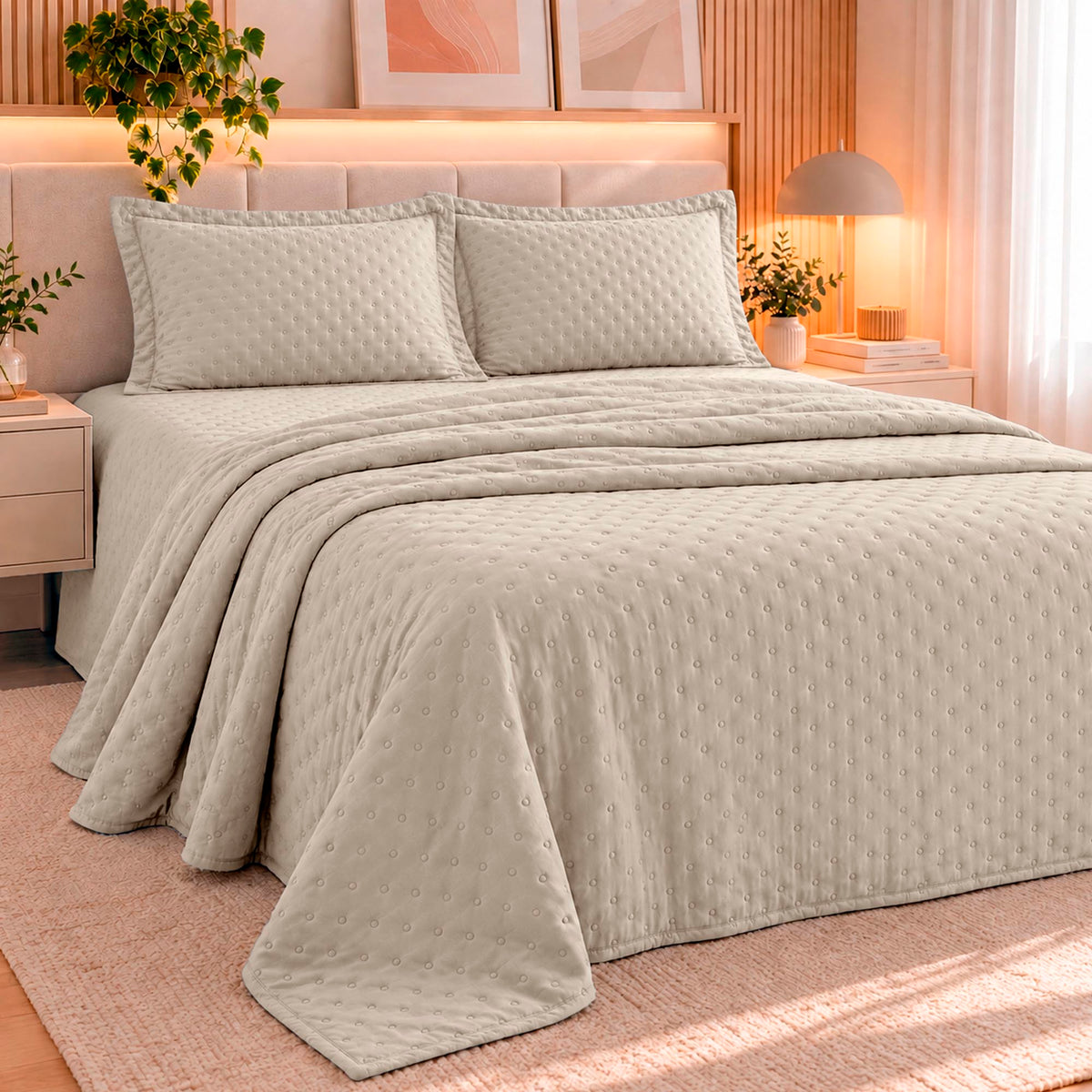 KIT CAMA KING  DELICATO - BEGE 13-0905