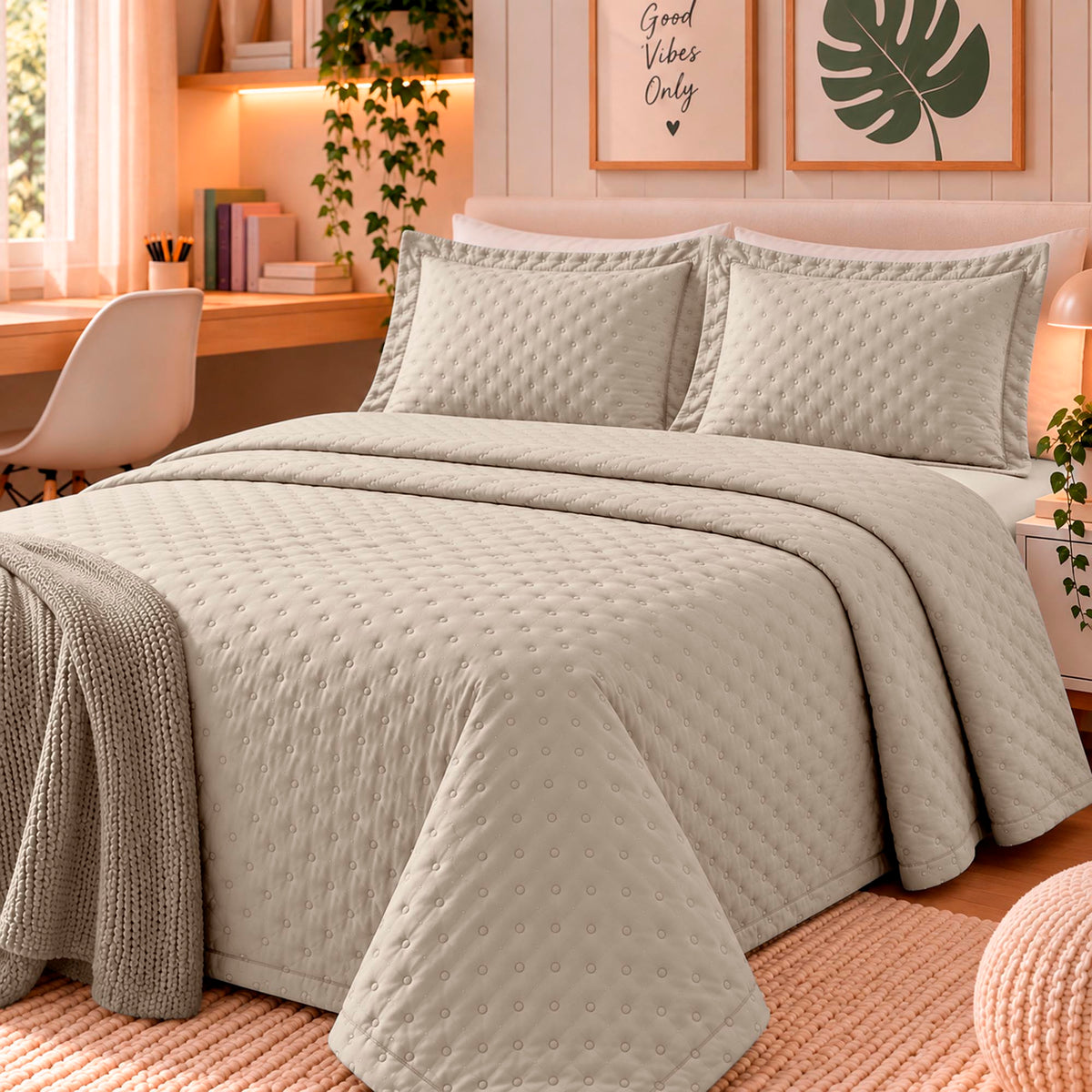 KIT CAMA KING  DELICATO - BEGE 13-0905
