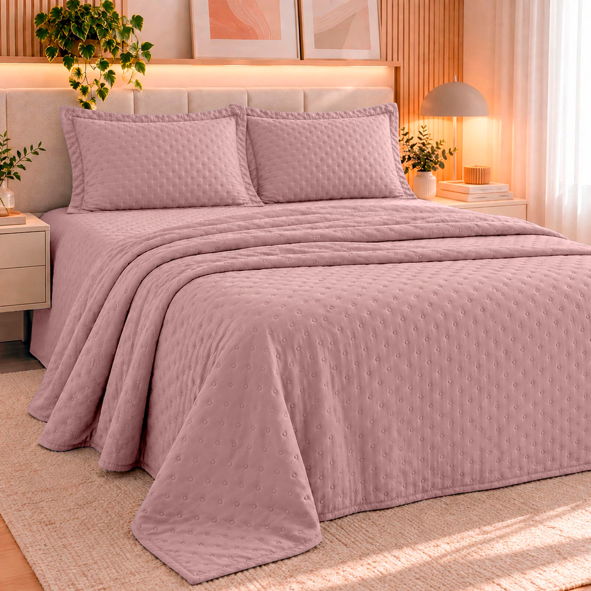 KIT CAMA CASAL DELICATO - ROSA 15-1906