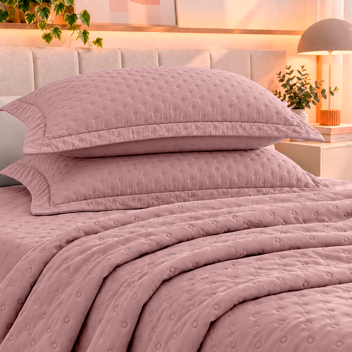 KIT CAMA QUEEN DELICATO - ROSA 15-1906