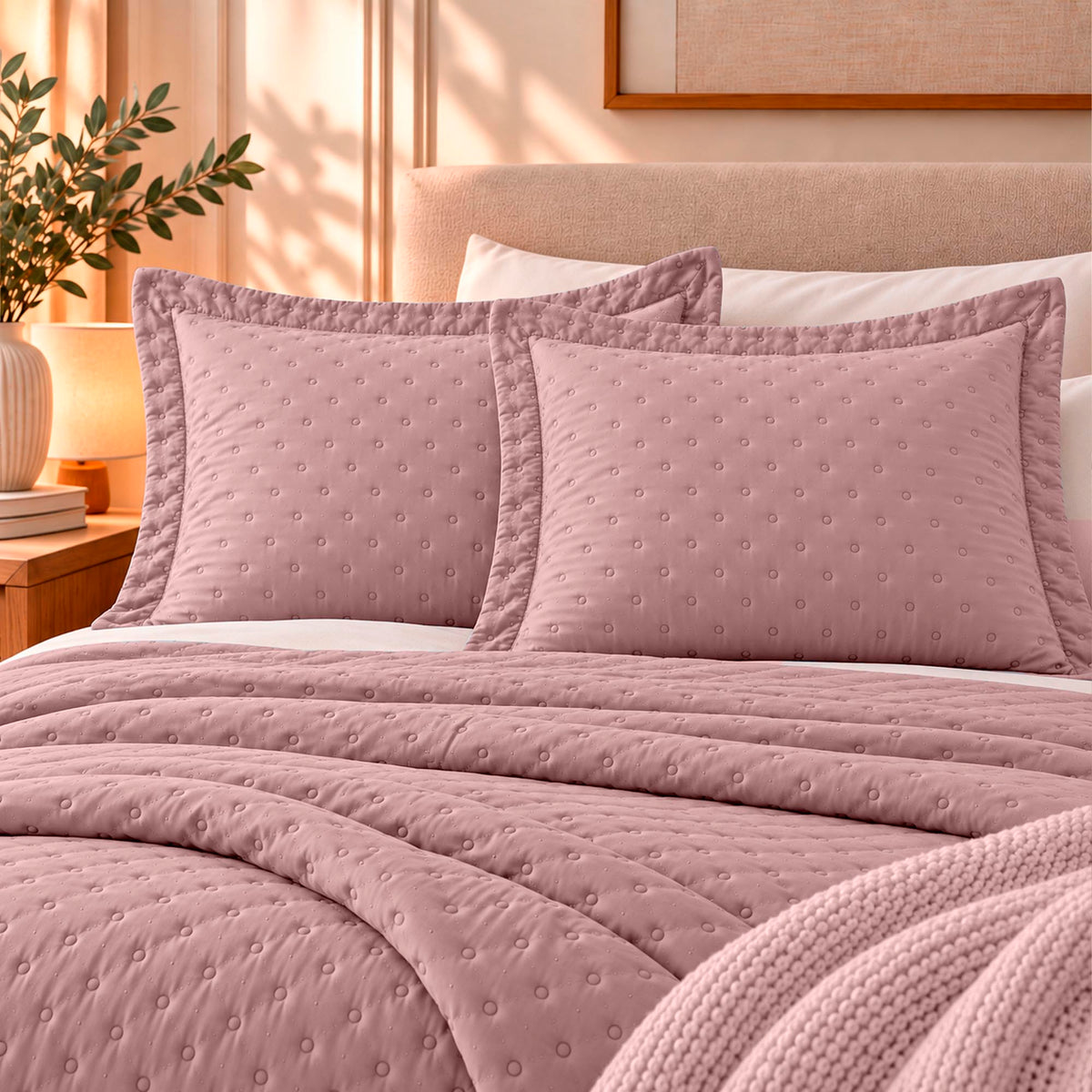 KIT CAMA QUEEN DELICATO - ROSA 15-1906