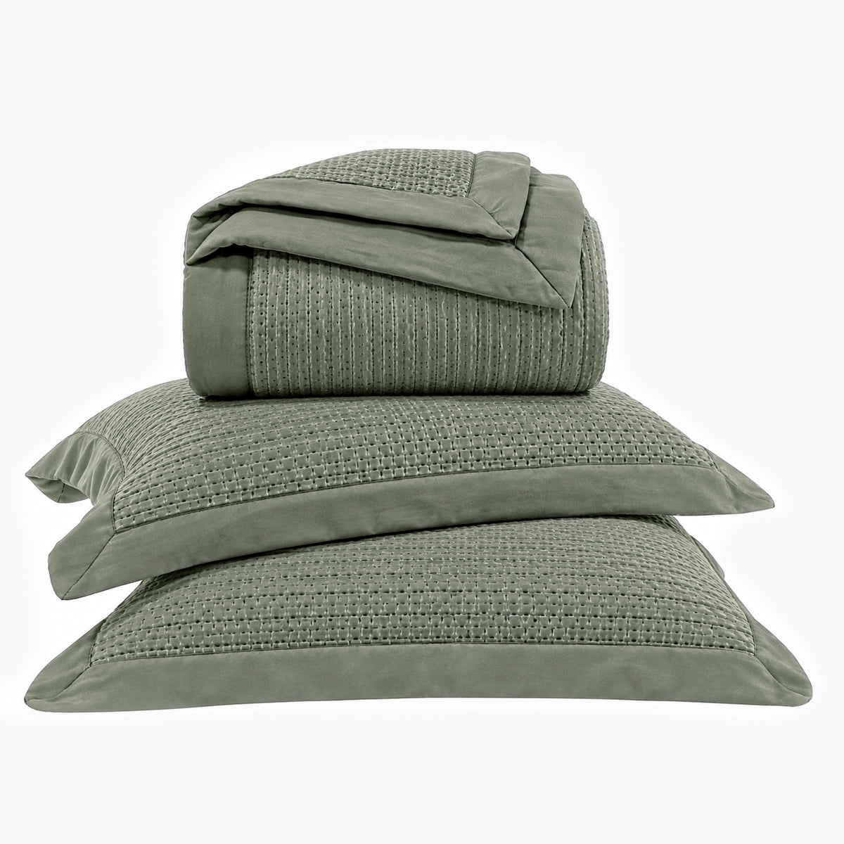KIT CAMA QUEEN ÔNIX ACETINADO - VERDE 17-6206