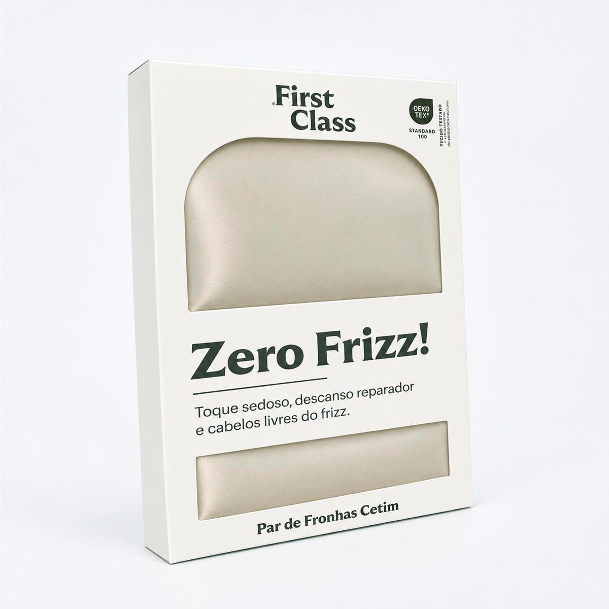 PAR DE FRONHAS CETIM ZERO FRIZZ CLASSIC 100% POLIESTER - BEGE 13-0400