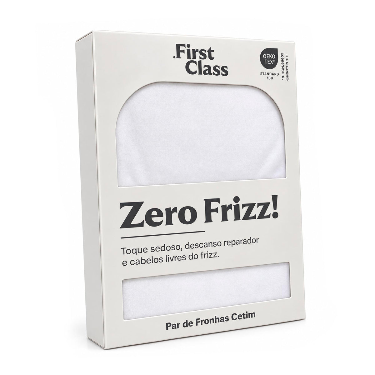 PAR DE FRONHAS CETIM ZERO FRIZZ CLASSIC 100% POLIESTER - BRANCO