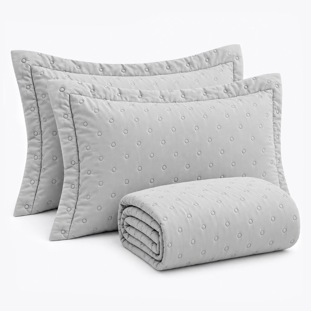 KIT CAMA  KING  DELICATO - CINZA 14-4107