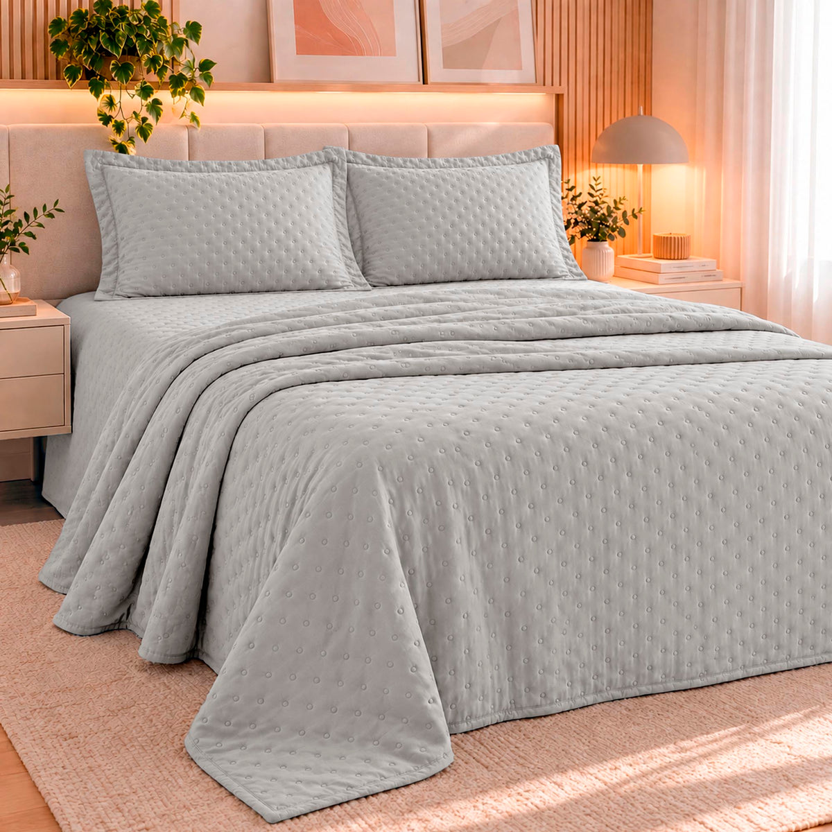 KIT CAMA CASAL DELICATO - CINZA 14-4107