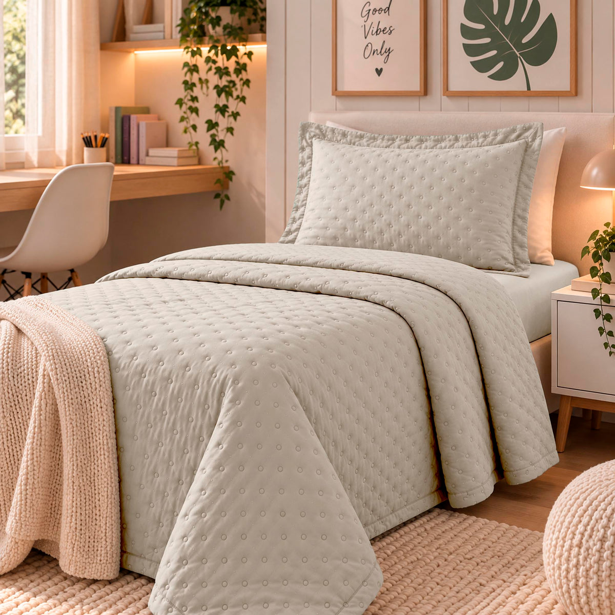 KIT CAMA SOLTEIRO  DELICATO - BEGE 13-0905